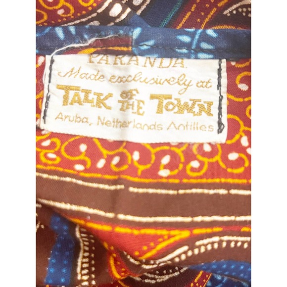 Paranda Talk Of The Town Vintage Batik Batwing Bohemian Ethnic Print V Neck Top - Picture 8 of 8
